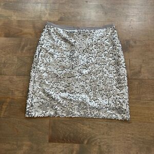 J. Crew Silver Sequin Pencil Skirt